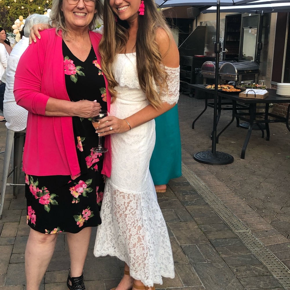 Azazie White Lace Dress